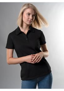 TRIGEMA Damen Poloshirt "TRIGEMA Poloshirt Slim Fit", schwarz, Basic, Gr. M, 100% Baumwolle, Shirts