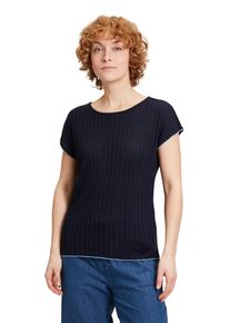 Cartoon Damen Kurzarmshirt "Cartoon Casual-Shirt mit Rippenstruktur", blau, casual, Gr. 44, Obermaterial: 75% Polyester, 25% Viskose., Shirts,
