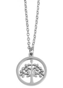 Adelia´s ADELIA ́S Damen Kette mit Anhänger, unbekannt, Edelstahlsilber, baum, Edelstahl, Halsketten