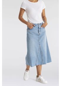 Levi's LEVI'S Damen Jeansrock "HR A LINE DECON SKIRT", blau, casual, Gr. 27, Denim/Jeans, Obermaterial: 100% Baumwolle, Röcke, in trendy Midi-Länge mit
