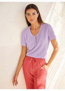 Heine Damen Kurzarmshirt "Shirt", lila, Gr. 34, unifarben, 100% Baumwolle, Shirts