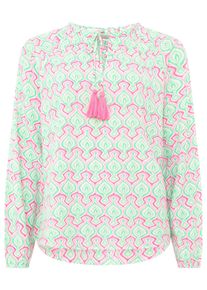Zwillingsherz Damen Schlupfbluse ""Grafik Print"", grün, modisch, Gr. LXL, gemustert, Obermaterial: 100% Viskose, Blusen, mit grafischem Muster,