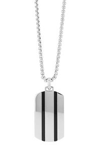 Adelia´s ADELIA ́S Damen Kette mit Anhänger "Neuheit 2025 - Unisex Edelstahl Halskette mit Anhänger", unbekannt, Edelstahlsilberfarbig, schwarz, Edelstahl,