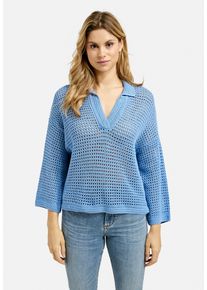 Smith & Soul SMITH & SOUL Damen V-Ausschnitt-Pullover, blau, casual, Gr. S, unifarben, Material: 50% Baumwolle, 50% Polyacryl, Pullover