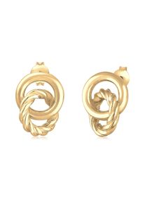 Elli Damen Paar Ohrstecker "Ohrstecker Kreis Knoten 925 Sterling Silber", OneSize, ohne Stein, Silber 925 (Sterlingsilber), gold, Silber 925