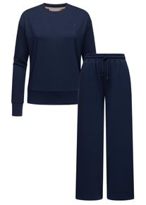 Ragwear Damen Sweater "Set Delje", blau, Basic, Gr. XL, Material: 67% Polyester, 28% Viskose, 5% Elasthan, Sweatshirts, Damen Set aus weiter Hose und