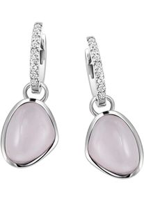 Firetti Damen Paar Creolen "Schmuck Geschenk Silber 925 Ohrschmuck Ohrringe", Silber 925 (Sterlingsilber), weiß, Silber 925 (Sterlingsilber),