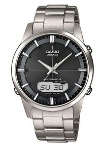 CASIO FUNK Herren Funkchronograph, silber, Armbanduhren, Solaruhr, Armbanduhr, Herrenuhr, Funkuhr, Titanarmband, Saphirglas