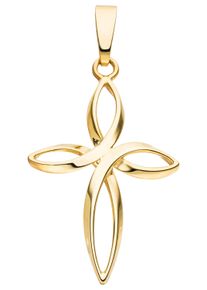 Jobo Damen Ketten-Anhänger "Anhänger geschwungenes Kreuz", Gelbgold 375, gelb, Gelbgold 375, Schmuckanhänger, 375 Gold