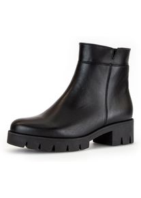 Gabor Damen Stiefelette, Gr. 40, schwarz, Nappaleder, unifarben, klassisch, Schuhe, Blockabsatz, Winterstiefel, Chunky-Boots mit Innenreißverschluss