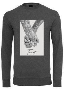 MisterTee Herren Rundhalspullover "MisterTee Herren Trust 2.0 Crewneck", grau, casual, Gr. M, unifarben, 60% Baumwolle, 40% Polyester, Pullover