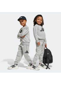 Kinder Trainingsanzug "LK BL FL JOG", grau, sportlich, Gr. 116, adidas Sportswear, Obermaterial: 70% Baumwolle, 30% Polyester, Sportanzüge