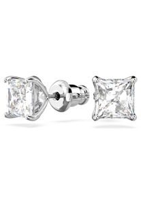 Swarovski Damen Paar Ohrstecker "Stilla Square Attract, 5430365, 5723561", Metall, silber, Metall, Ohrringe, mit Swarovski Kristall, Zirkonia (synth.)