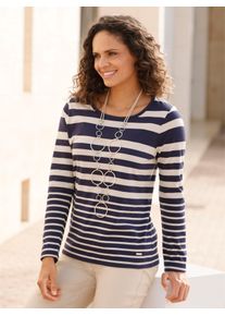 Casual Looks Damen T-Shirt "Shirt", blau, Gr. 52, gemustert, gestreift, mehrfarbig, 100% Baumwolle, Shirts