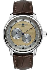 Zeppelin Herren Automatikuhr "Friedrichshafen Automatic 24h Indicator"dunkelbraun, Armbanduhren, Armbanduhr, Herrenuhr, Made in Germany, Mechanische