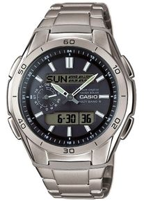 CASIO FUNK Herren Funkchronograph, silber, Armbanduhren, Solaruhr, Armbanduhr, Digitaluhr, Edelstahlarmband,bis 10 bar wasserd.