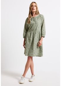 Street One Damen Tunikakleid, grün, casual, Gr. 40, unifarben, Web, Stoff, Obermaterial: 100% Baumwolle; Unterkleid: 100% Modal, Kleider, mit