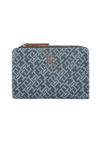 Tommy Hilfiger Geldbörse "TH MONOPLAY LEATHER MED 7 WALLET", blau, Lederimitat, Leder, casual, Kleinlederwaren, Damen Geldbeutel, Portemonnaie mit