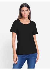 Heine Damen T-Shirt "T-Shirt", schwarz, Gr. 40, unifarben, 95% Baumwolle, 5% Elasthan, Shirts