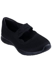 Skechers Damen Slip-On Sneaker "SEAGER-CUTE N' COY", Gr. 36, schwarz, Textil, unifarben, elegant, Schuhe, Mary-Jane, Klettschuh mit Memory Foam