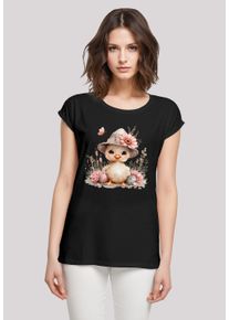 F4NT4STIC Damen T-Shirt "Süßes Oster Küken mit Hut", schwarz, casual, Gr. XXL, Obermaterial: 100% Baumwolle, Shirts, Premium Qualität