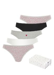 Lascana Damen String, Gr. 32, bunt, Single Jersey, Obermaterial: 95% Baumwolle, 5% Elasthan. Spitze: 90% Polyamid, 10% Elasthan, bedruckt, gemustert,