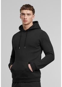 MisterTee Herren Kapuzensweatshirt "MisterTee Basic Hoodie", schwarz, Gr. XS, unifarben, 80% Baumwolle, 20% Polyester, Sweatshirts