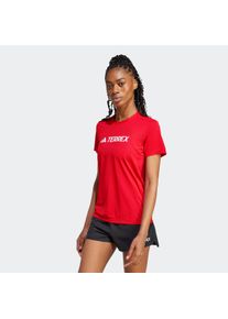 adidas terrex Damen Funktionsshirt "W MT LOG TECH T", rot, sportlich, Gr. XS, Obermaterial: 100% Polyester, Shirts