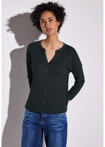 Street One Damen Cardigan, grün, casual, Gr. 36, unifarben, Stoff, 98% Polyester, 2% Elasthan, Strickjacken, mit Knopfleiste