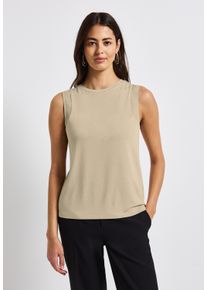 Street One Damen Trägertopcoastal beige, casual, Gr. 40, unifarben, Stoff, 95% Viskose, 5% Elasthan, Tops, aus Jersey in Unifarbe