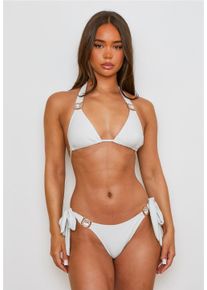 MODA MINX Damen Bikini-Hose "Lumiere Amour", weiß, Gr. L, unifarben, 85% Polyester, 8% Elasthan, 7% Metall, Badehosen, mit seitlicher Bindung und
