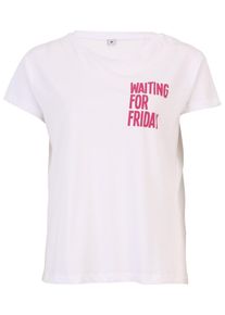 MisterTee Herren T-Shirt "MisterTee Damen Ladies Waiting For Friday Box Tee", weiß, casual, Gr. XS, bedruckt, 100% Baumwolle, Shirts