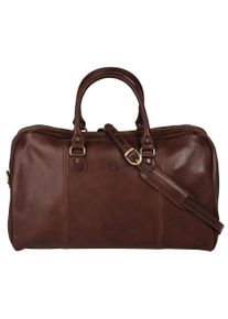 Pike PIKÉ Reisetasche "CALABRIA MEDIO", braun, Leder, glänzend, beschichtet, Taschen, echt Leder, Made in Italy