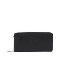 Geldbörse "SCULPTED ZIP AROUND WALLET", Calvin Klein Jeans, schwarz, Lederimitat, feminin, Kleinlederwaren, Geldbeutel, Portemonnaie Damen mit