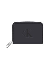 Geldbörse "SCULPTED MED ZIP AROUND WALLET", Calvin Klein Jeans, schwarz, Lederimitat, Basic, Kleinlederwaren, Geldbeutel, Portemonnaie Damen mit CK