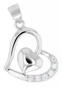 Adelia´s ADELIA ́S Damen Ketten-Anhänger "Neuheit 2025 - modischer Herz Anhänger aus 925 Sterling Silber", Silber 925 (Sterlingsilber), silber, Silber 925