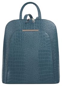CLUTY Cityrucksack, blau, Rindsleder, Leder, casual, Rucksäcke, echt Leder, Made in Italy