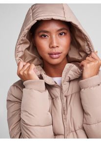 Pieces Damen Steppmantel "PCBEE NEW LONG PUFFER JACKET NOOS BC", silber, modisch, Gr. XS, unifarben, Steppware, Obermaterial: 100% Polyester, Mäntel