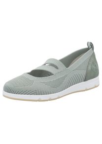 Rieker Damen Riemchenballerina, Gr. 42, grün, Textil, Lederimitat, unifarben, casual, Schuhe, Schlupfschuh, Halbschuh, Slip-on Sneaker mit Gummizug