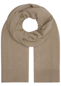 Damen Schal "MONO LOGO PATCH SCARF", beige, casual, Calvin Klein Jeans, unifarben, Strick, Baumwollmischung, Modetücher, mit Logopatch