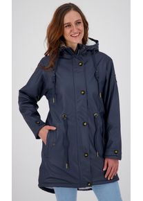 DEPROC Active Damen Regenjacke "Friesennerz ankerglutliebe WOMEN", blau, casual, Gr. 36, Obermaterial: 100% Polyurethan; Futter: 100% Polyester,