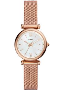Fossil Damen Quarzuhr "CARLIE MINI", rosa, Armbanduhren, Armbanduhr, Damenuhr, Lederarmband