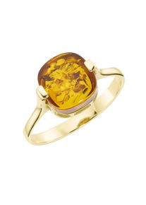 Luigi Merano Damen Goldring "mit Bernstein, Gold 375", 58, Gelbgold 375, braun, Gelbgold 375, Fingerringe