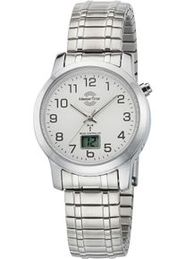 MASTER TIME Damen Funkuhr "Basic", silber, Armbanduhren, Armbanduhr, Quarzuhr, Damen, Datum, Leuchtzeiger, Flexband, Zugband