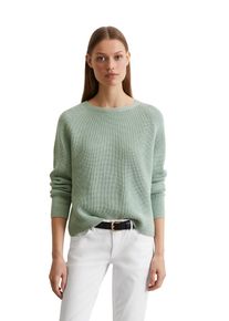 Marc O'Polo MARC O'POLO Damen Strickpullover, grün, casual, Gr. M, Strick, Obermaterial: 100% Baumwolle, Pullover
