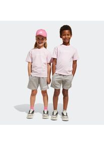 Kinder Trainingsanzug "LK LIN T-SET", pink, sportlich, Gr. 116, adidas Sportswear, Obermaterial: 100% Baumwolle. Obermaterial Hose: 52% Baumwolle,