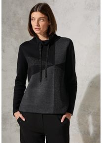 Cecil Damen Strickpullover, schwarz, casual, Gr. XXL, gemustert, Web, Stoff, 45% Baumwolle, 45% Polyacryl, 7% Polyester, 3% Metallpolyester,