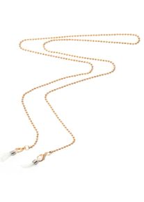 Firetti Damen Brillenkette "in Kugelkettengliederung", gelb, Metall, Gummi, L:81cm, Tragebänder