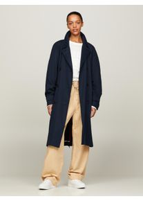 Tommy Hilfiger Damen Trenchcoat "TENCEL BLEND FLUID TRENCH", blau, casual, Gr. 40, unifarben, Web, Obermaterial: 100% Lyocell, Mäntel, mit Metalllabel