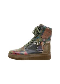 DOGO Damen Schnürboots "Future Boots Bear And Flowers Damen Boots / Female", Gr. 38, schwarz, Lederimitat, Schuhe, Vegan